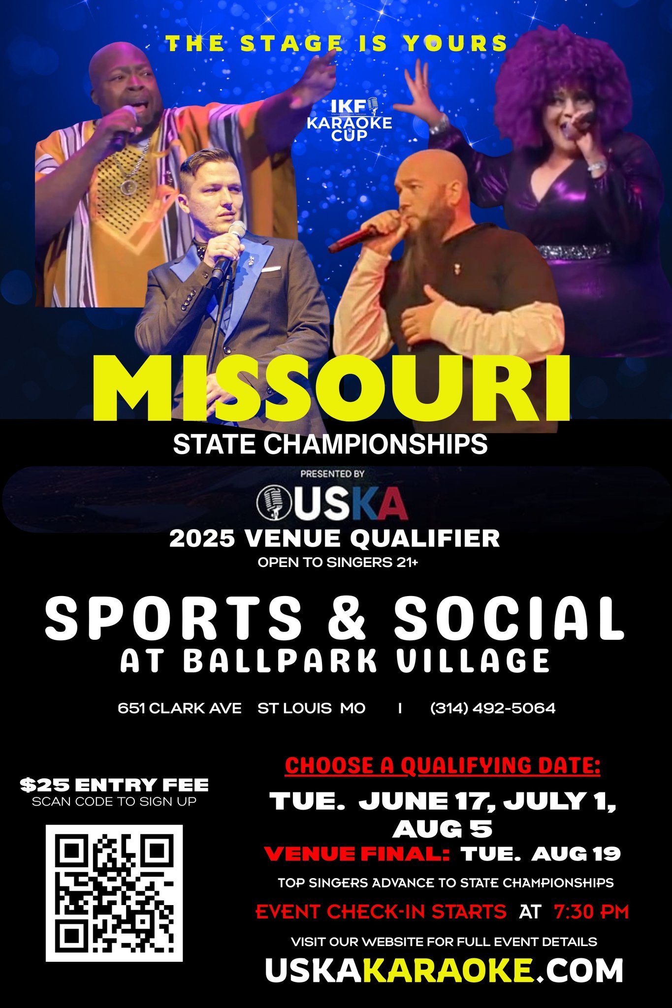 USKA / IKF KARAOKE CUP CONTEST - SPORTS & SOCIAL @ BALLPARK VILLAGE